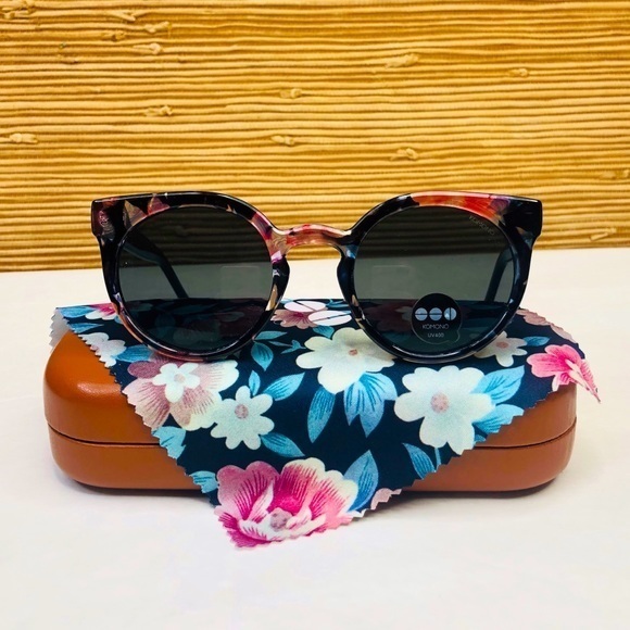 KOMONO Lulu Floral Sunglasses NEW Cateye black pink feminine - Picture 7 of 10